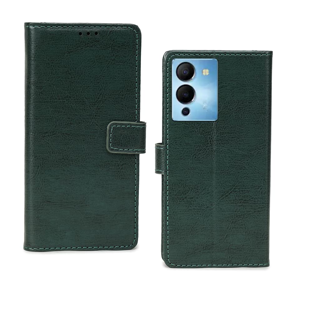 Inktree Infinix Note 12 Turbo Flip Case | Premium Leather Finish Flip Cover | with Card Pockets | Wallet Stand | Flip Cover for Infinix Note 12 Turbo - Vintage Green