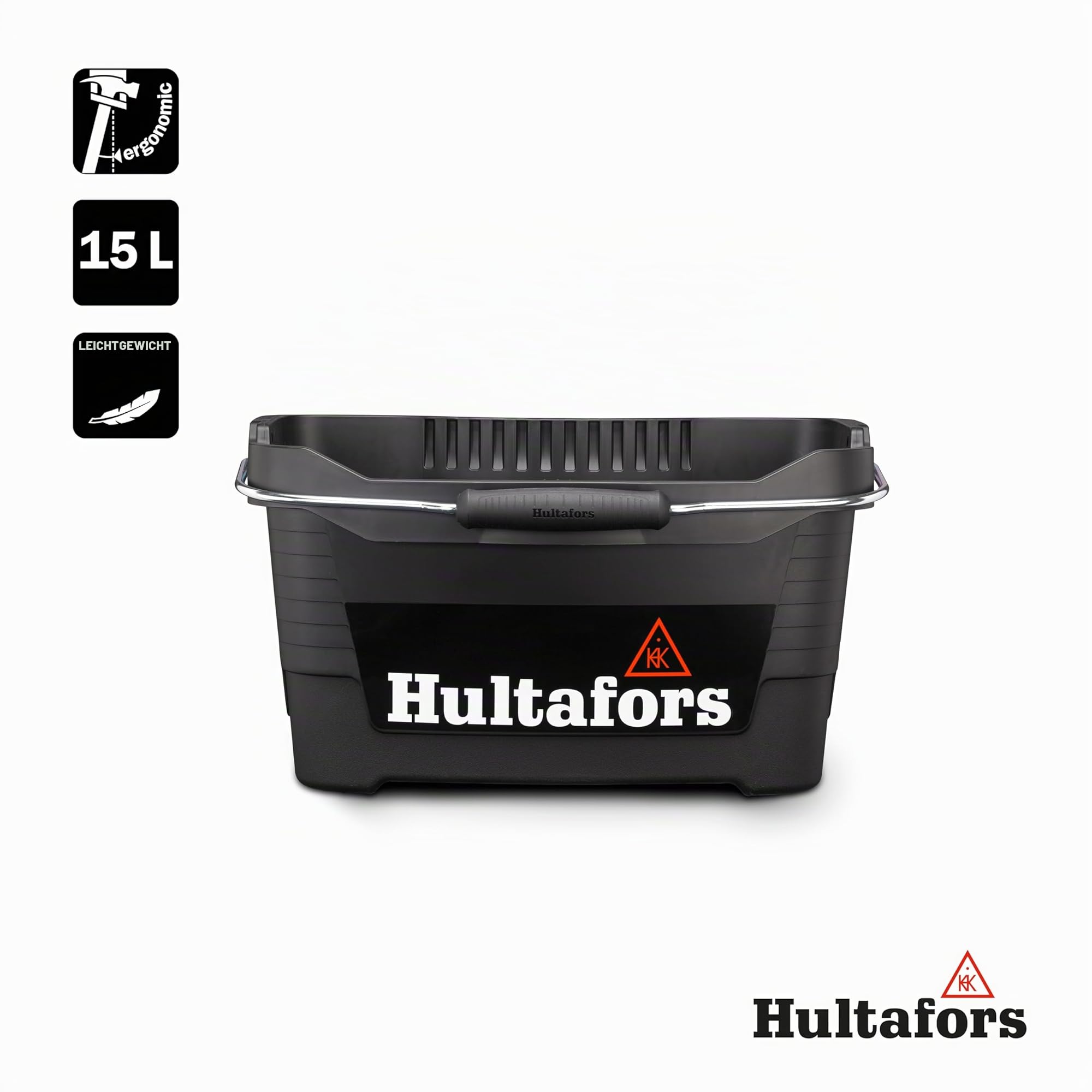 Hultafors Werkzeugeimer 15 Liter I I Hält bis zu 100kg I Ergonomisch geformter ultrastabiler Baueimer I Made in Sweden I 590101