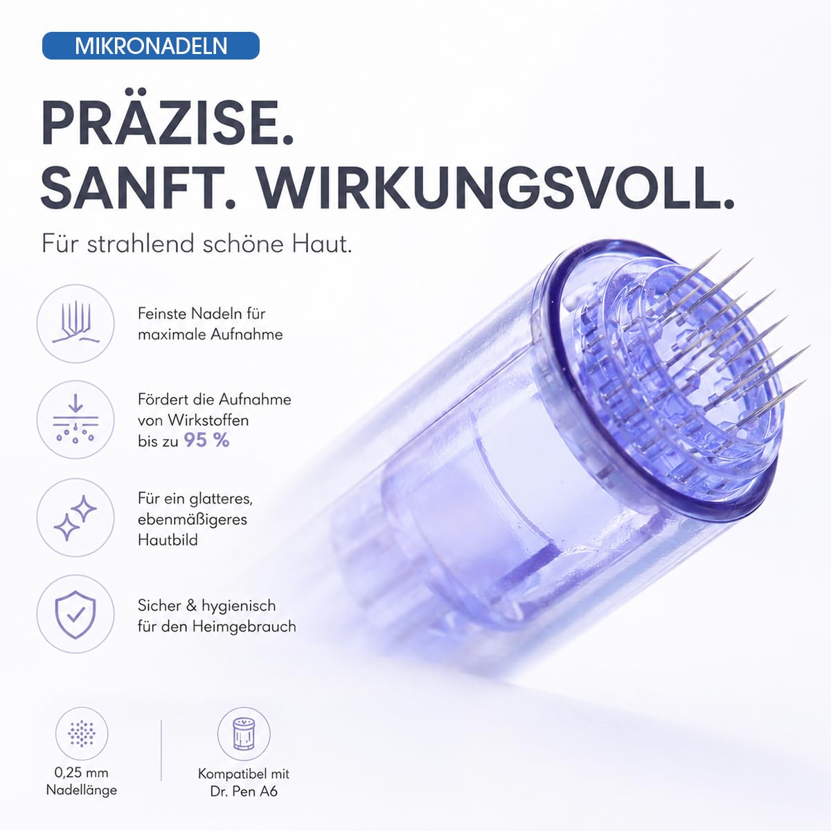 P-Beauty - Cartucce ad ago universali per dispositivo A6 Dermapen - Microneedling con microaghi per il rinnovamento della pelle, anti-invecchiamento, cicatrici da acne, macchie di pigmento - Adatto