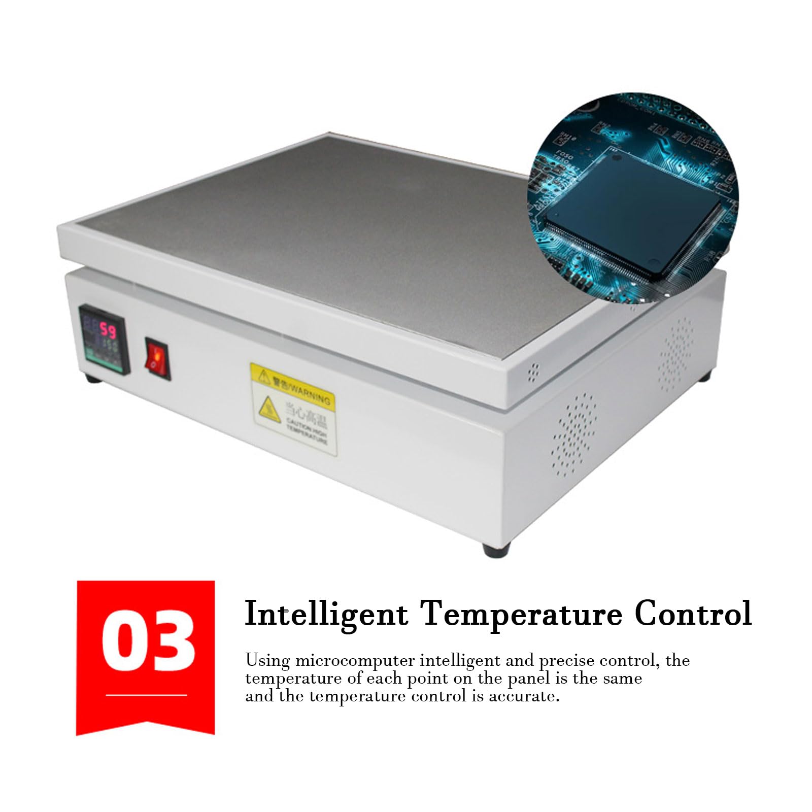 Máquina de embalaje de celofán, máquina de embalaje manual con placa calefactora de temperatura ajustable de 0-300 ℃, sellador térmico de PVC de escritorio comercial con orificio circular 20*20cm