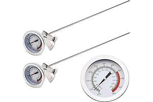 Efeng15" Long Cooking Thermometer, Dial Instant Read Thermometer 2" Probe