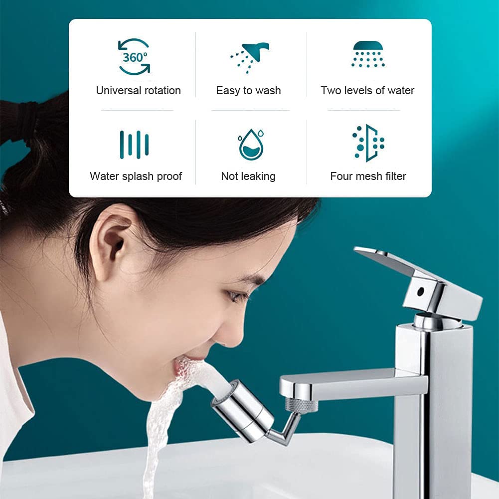 zxbaers 720 ° Swivel Sink Faucet Aerator,Big Angle Spray Aerator Dual