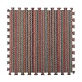 Soft Interlocking Carpet Tiles,11.6 Sq. Ft. Cotton Linen Foam Puzzle Floor Mat,Floor Area Rugs for All Seasons,12x12 Inch(Color:Stripe 3)