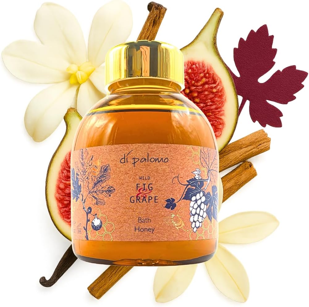 Wild Fig & Grape Bath Honey 360ml - Bath Oil & Bubble Bath Blend Shower Gel with Moisturising Skin Care Luxury Body Wash Relaxation Gift for Women Pamper Gifts for Her
