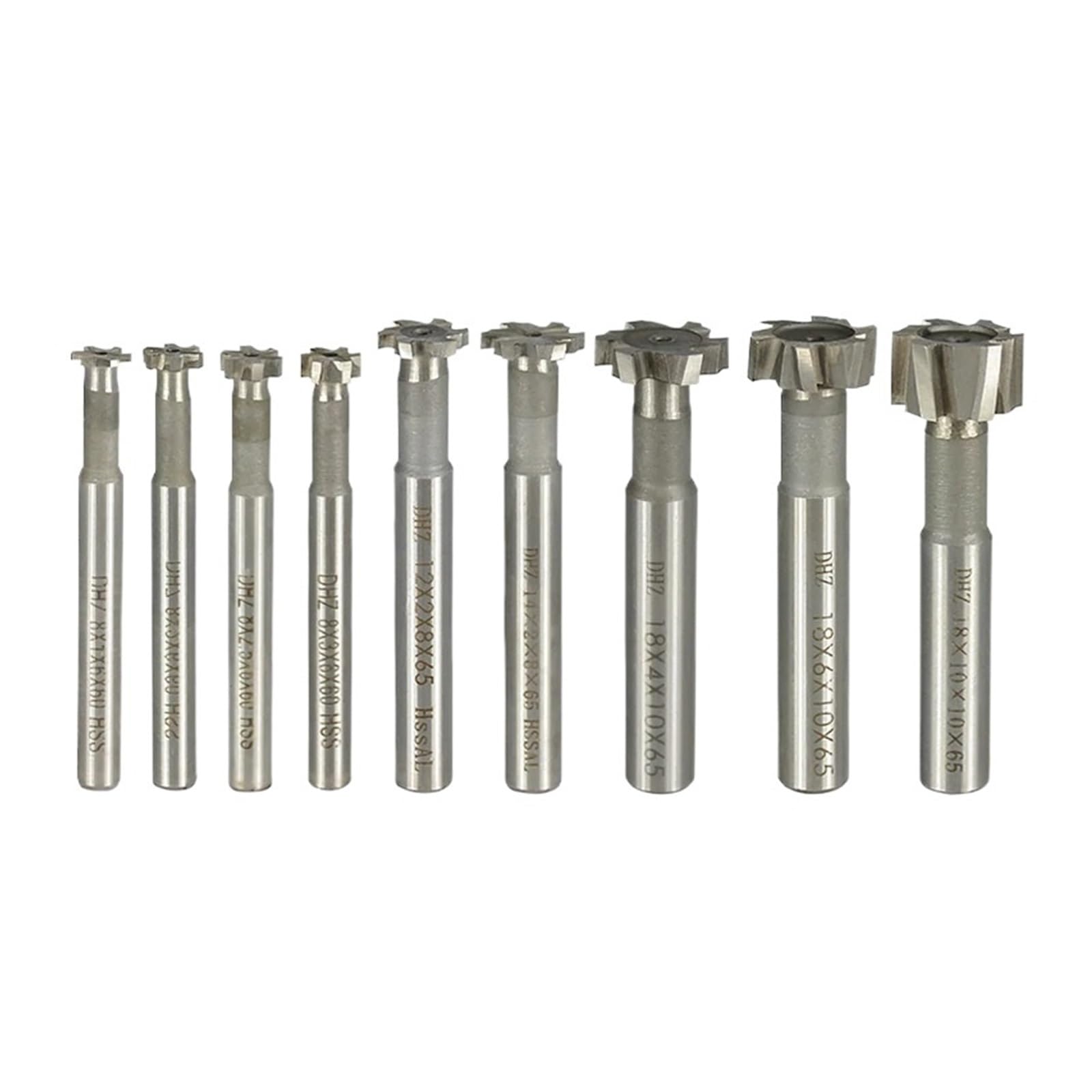 fraisage de fente en T Fraise à fente en T 8-20mm, fraise en bout HSS for le travail des métaux, outil de rainure de clavette, fraisage en bout en carbure de tungstène(8x2.5x6x60)