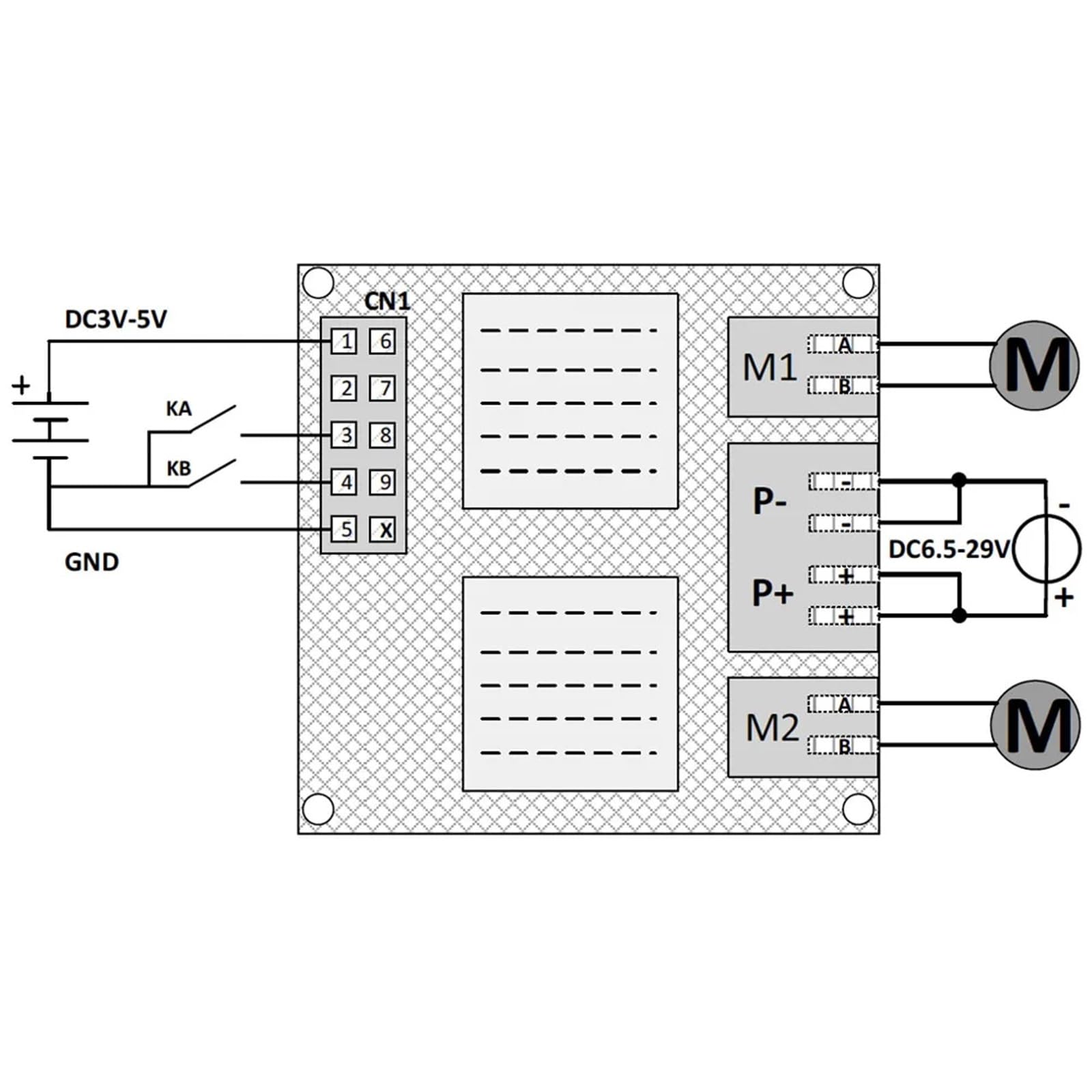 Módulo de accionamiento de Motor CC de doble canal, puente H, placa de control for Motor, velocidad del Motor, controlador de rotación inversa hacia adelante, más de L298N