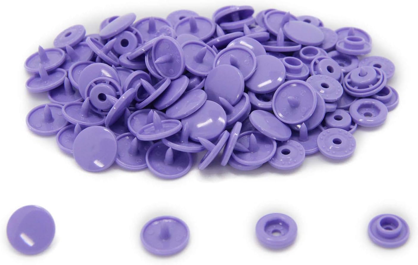 100 Sets Snaps Buttons, BetterJonny Glossy Round Size 20 T5