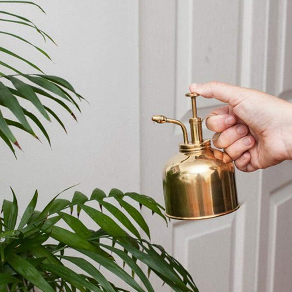 SinceY Indoor Plant Watering Can Metal, Nordic English-Style Vintage Brass Small Golden Squeeze Watering Bottle For Succulent Plants Gardening Spraying Can Home Decorations