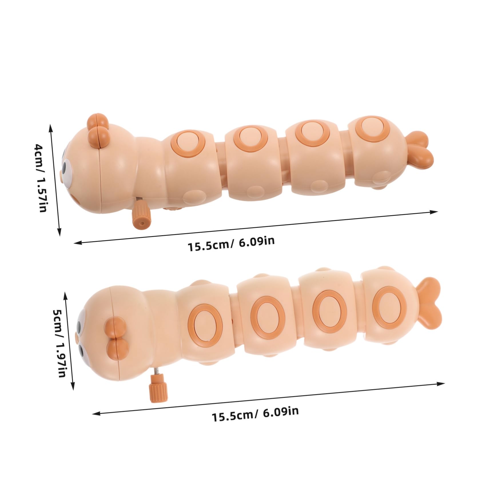 Toddmomy 2pcs Clockwork Caterpillar Halloween in Bulk Crawling Halloween Sensory Halloween Trinkets Halloween for Trick or Treat Tiny Plastic