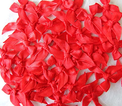 100 Mixed Satin Ribbon Bows Mini Embellishment Craft Artificial Applique Wedding #TOP2