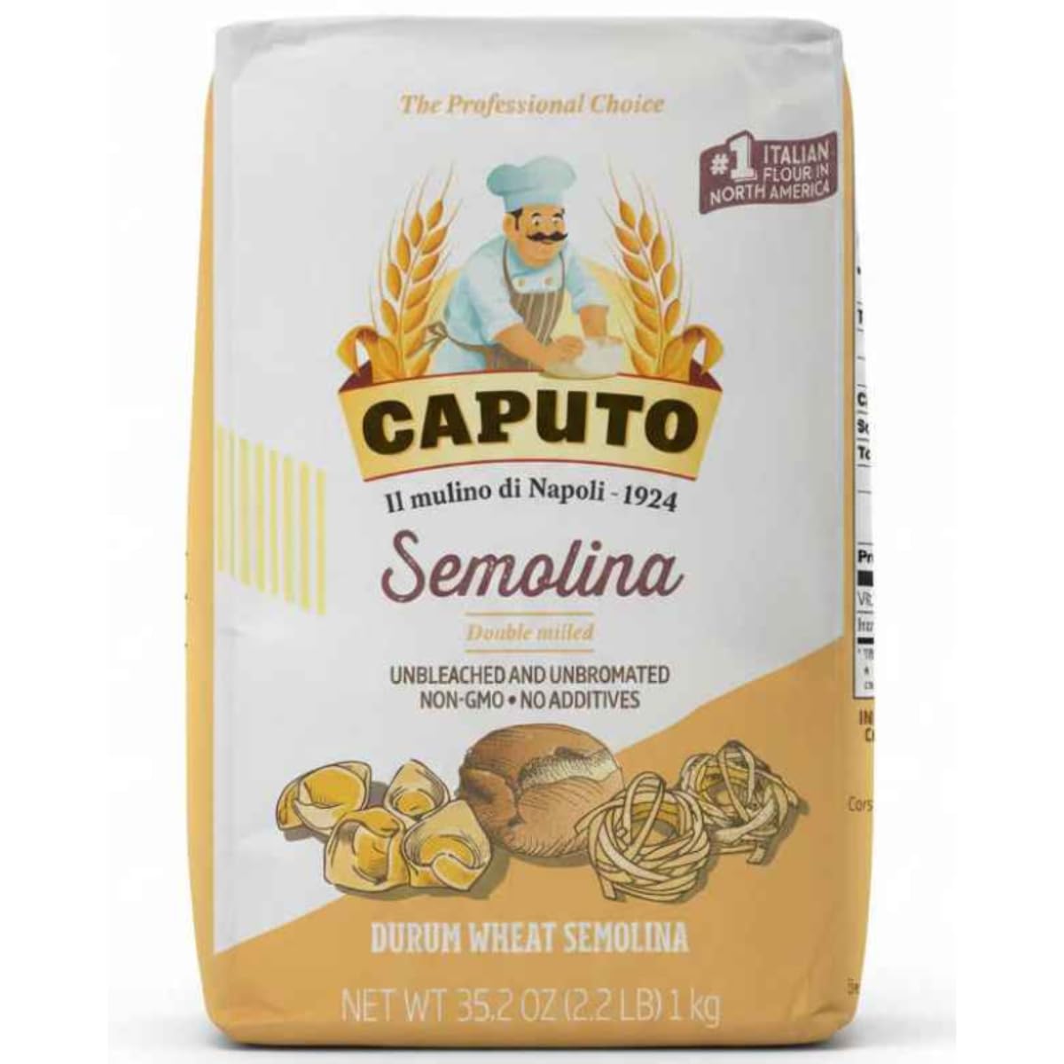 Caputo Semola Di Grano Duro Rimaninata Semolina Flour 1 kg Bag