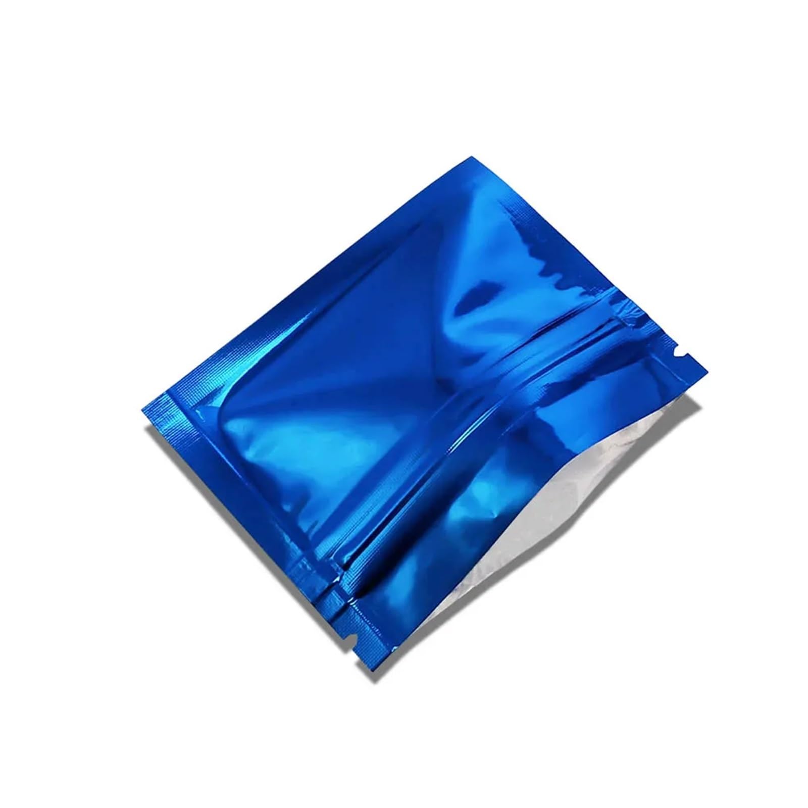 sacchetti con chiusura a zip, Confezione da 100 sacchetti con chiusura piatta, 7,5 * 6,3 cm, in alluminio, termosaldabili, multicolore(Blue)