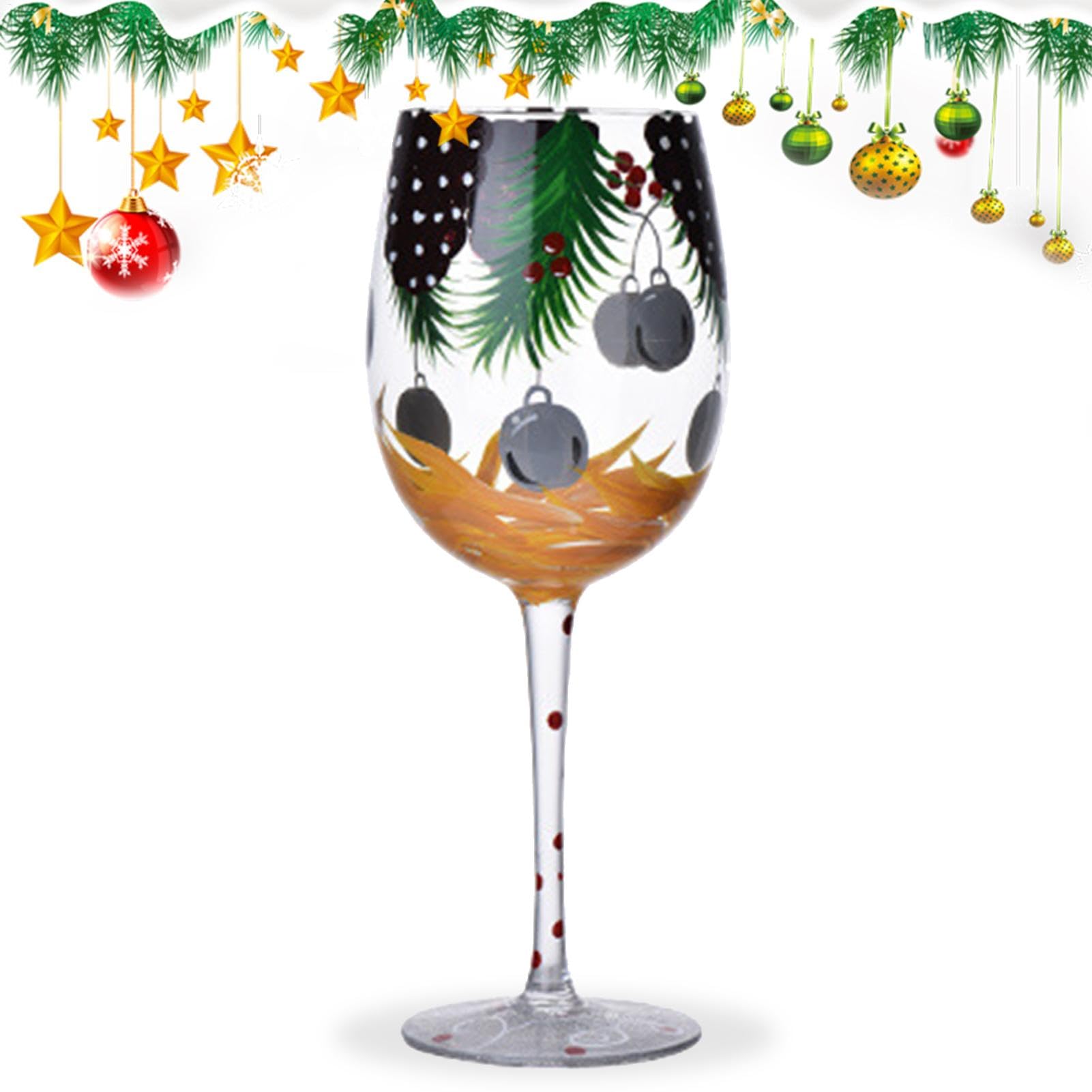 Verres à vin de Noël pour illuminer vos repas de réveillon en famille