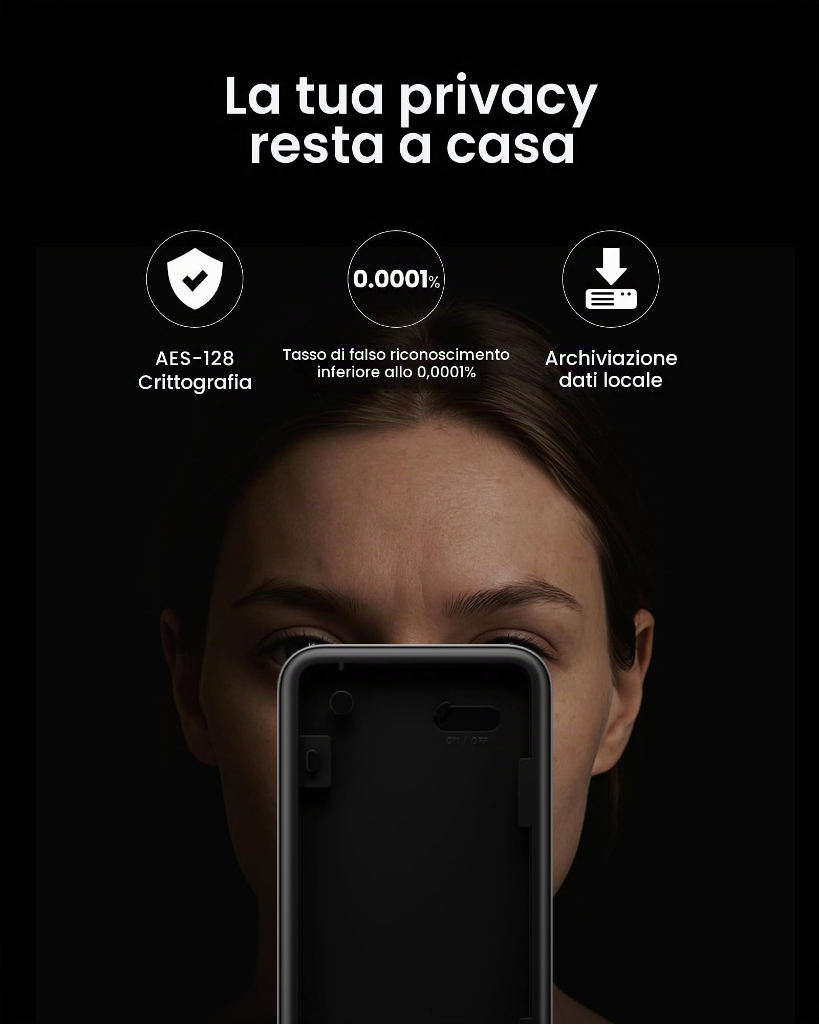 SwitchBot Keypad Vision - Serratura Intelligente con Riconoscimento Facciale 3D, Accesso Senza Chiave via Volto, Impronta Digitale e Password Virtuali, per Sicurezza Domestica