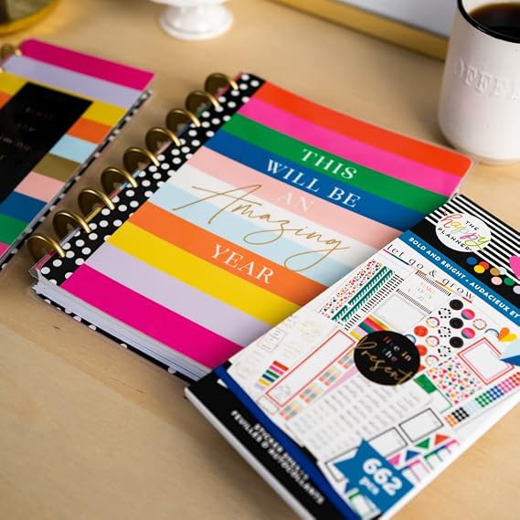 The Happy Planner Sticker Pack for Calendars, Journals and Projects Multi-Colour, Easy Peel Scrapbook Accessories Bold & Bright Theme 30 Sheets, 662 Stickers Total