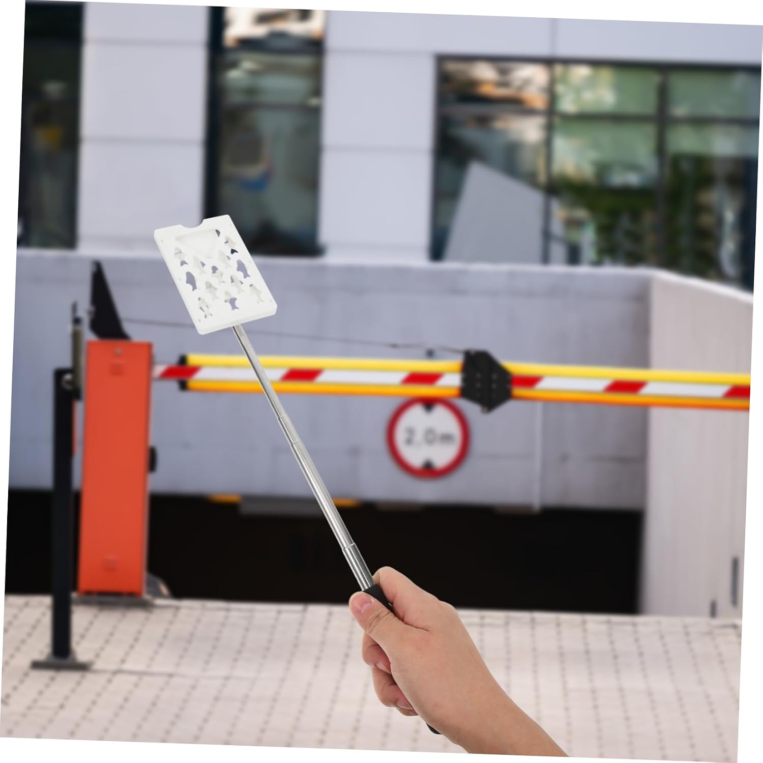 Cabilock Telescopic Parking Toll Swiping Rod Adjustable Card Holder Car Vehicle Contactless Payment Stick 25.59In Convenient Parking Tool for Smooth Toll Transactions