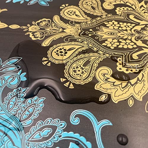 Yifely Yellow Damask Furniture Paper Pre-Pasted Shelf Liner Dresser Drawer Covering Mat 17.7 Inch By 9.8 Feet #TOP1