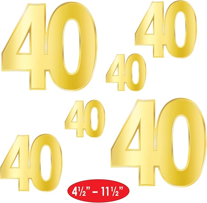 Amazon Co Jp Beistle 12枚 ゴールドカード用紙40歳の誕生日パーティー装飾 切り抜き ホームやオフィス用 4 5インチ 11 5インチ おもちゃ