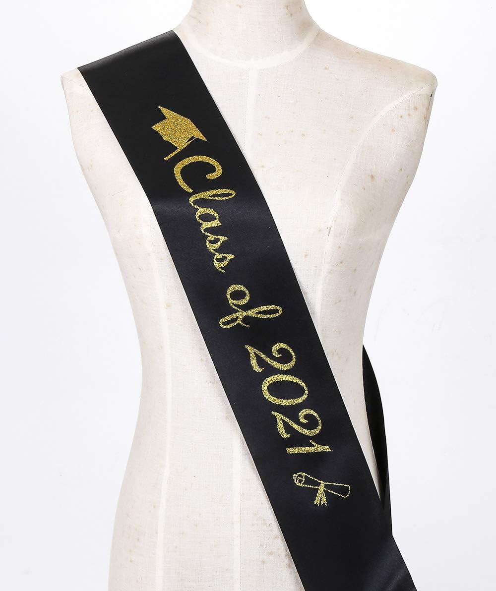 Topfunyy 6 Pcs Black Graduation Sash Gold Glitter Class of 2026 Graduated Stain Sah for 2026 Graduation Party Supplies - Image 5