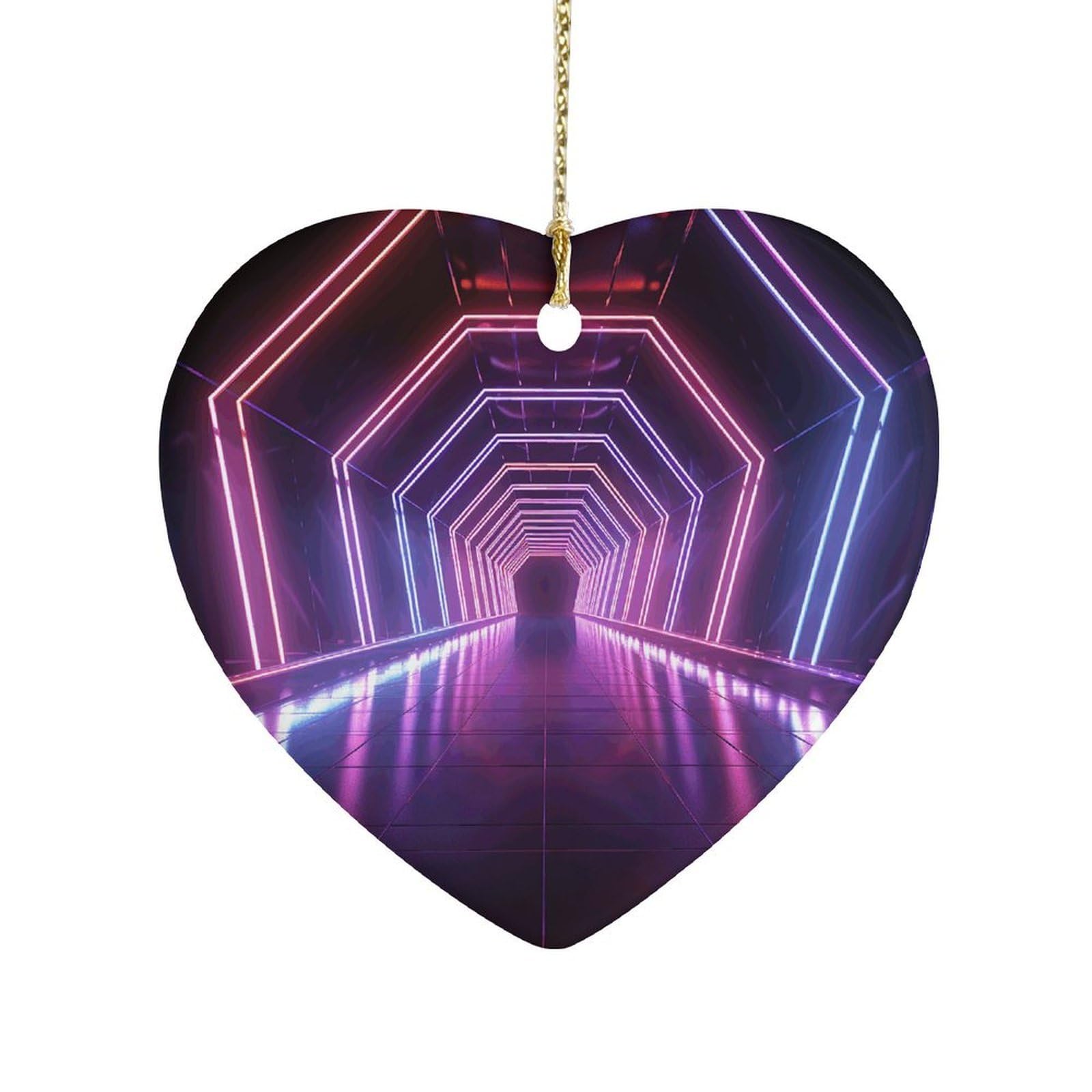 Fekiloot Style Neon Lights Tunnel Ceramic Ornament Home Decor Keepsake