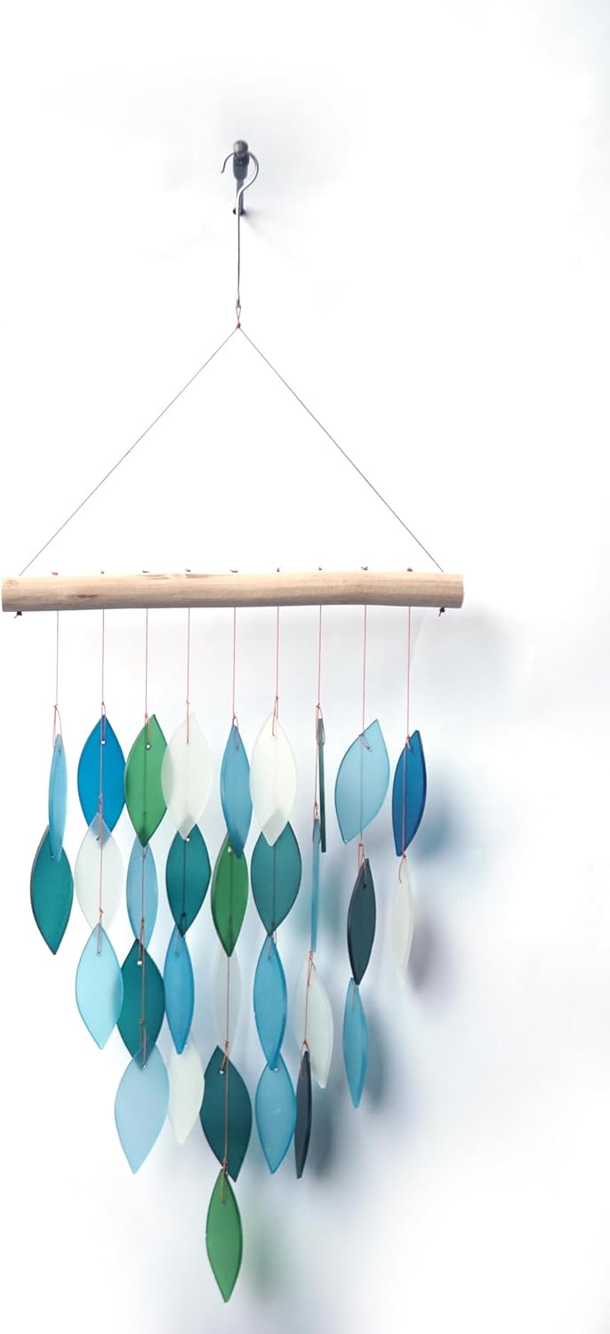 Sunset Vista Designs 手作り 流木とシーグラス ダイヤモンド風鈴 L