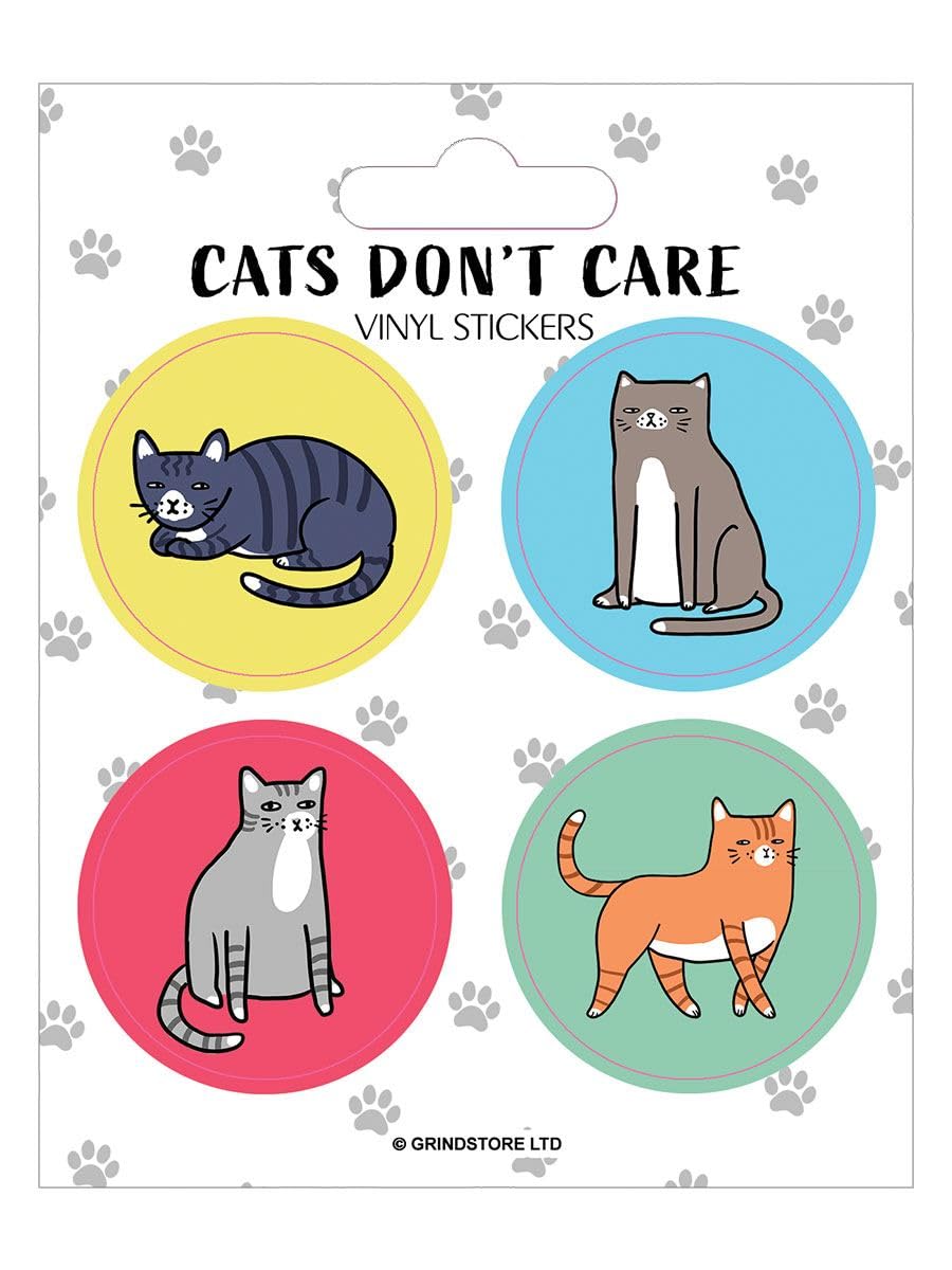 Grindstore Cat's Don't Care Vinyl Sticker Set