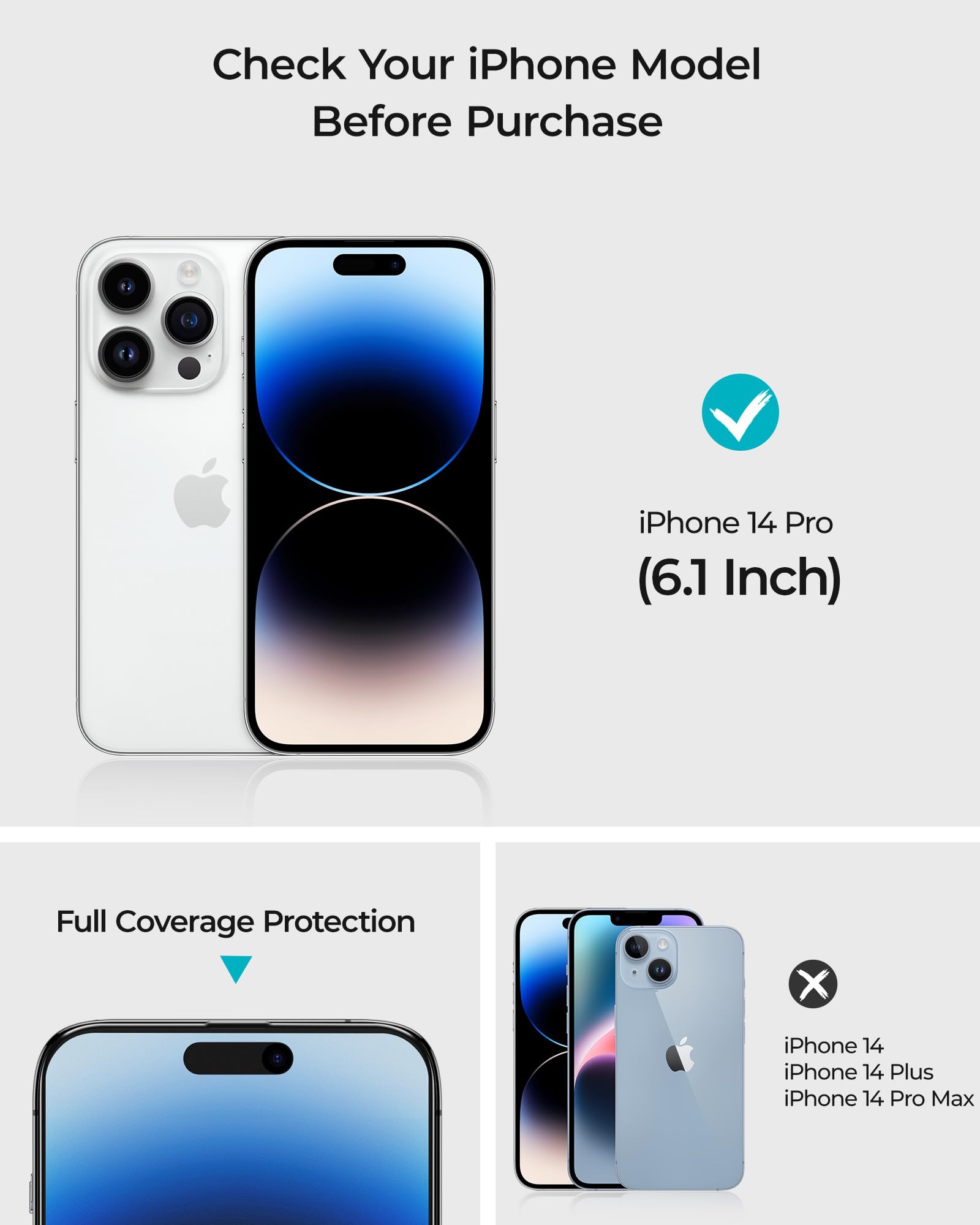 Pellicola Protettiva Vetro Temperato Per IPhone 14 Pro - Confezione Da 2 (Bandiera USA E Nero Classico) - Durezza 9H, Anti-Graffio