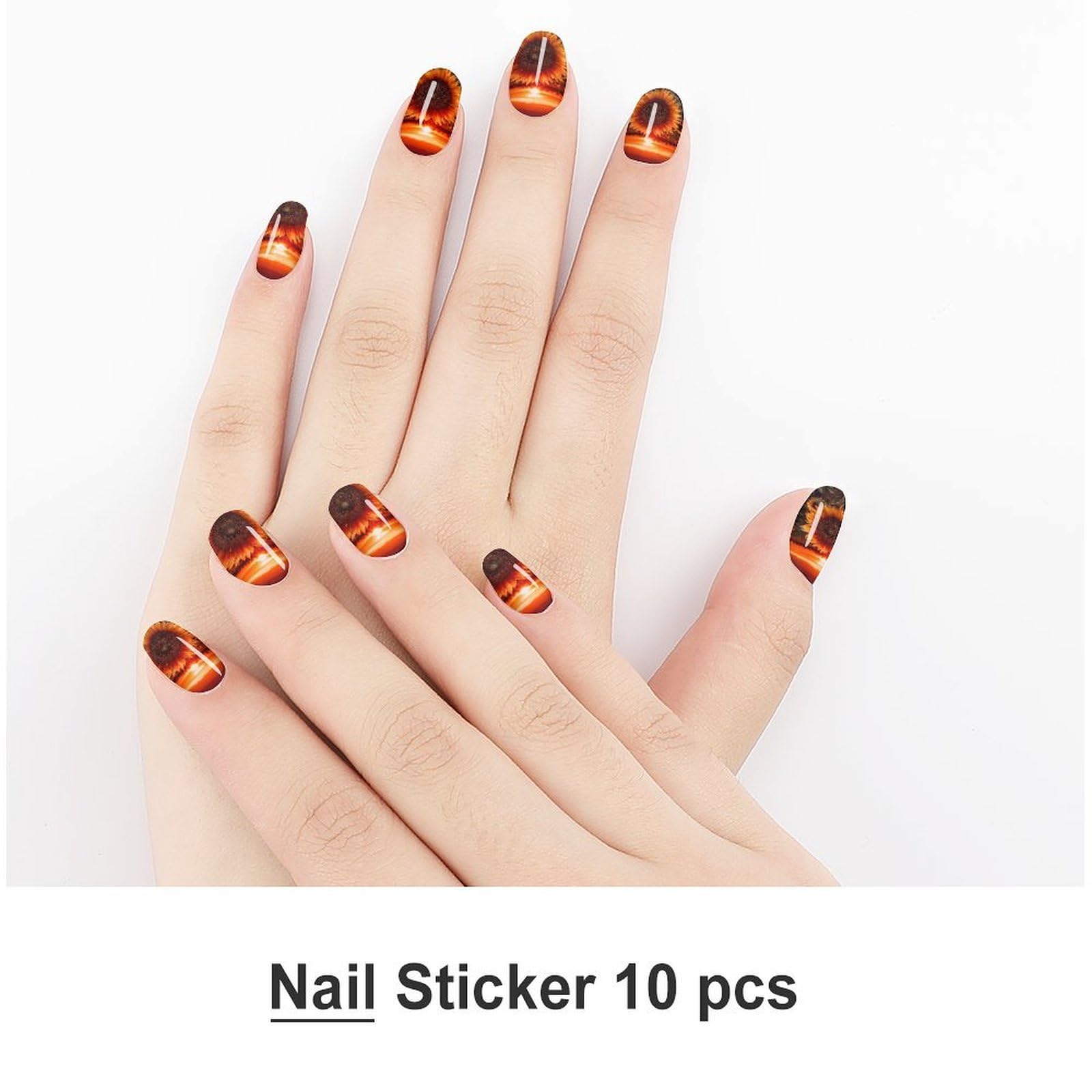 Amazon.com: Sunset Sunflower Nail Strips Full Wrap Nail Polish