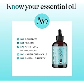 Peppermint Essential Oil for Diffuser Aromatherapy - 100% Pure Peppermint Oil for Hair Skin and Nails Plus Undiluted Refreshing Aromatherapy Essential Oil for Diffusers Baths and Topical Uses 4oz