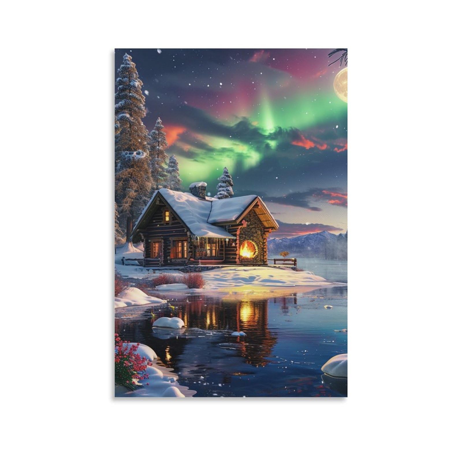 Cuadro en lienzo de invierno de 50x75cm para decoración de salón y comedor 6