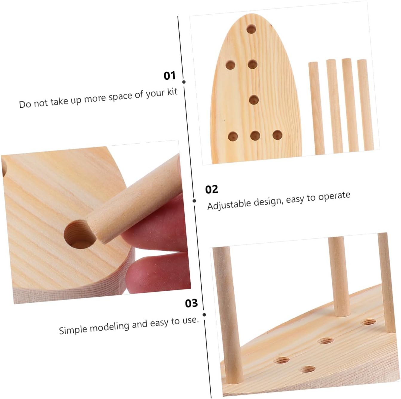 jojofuny Wooden Bowknot Maker for Crafts Wreath Weaving Tool Ribbon Accessory for Party Decorations and Wrapping