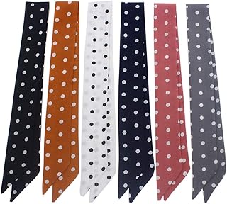 6Pcs Creative Small Dot Pattern Bag Handbag Handle Ribbon Scarf Hair Head Band Neck Scarf Neckerchief Fashion Gifts