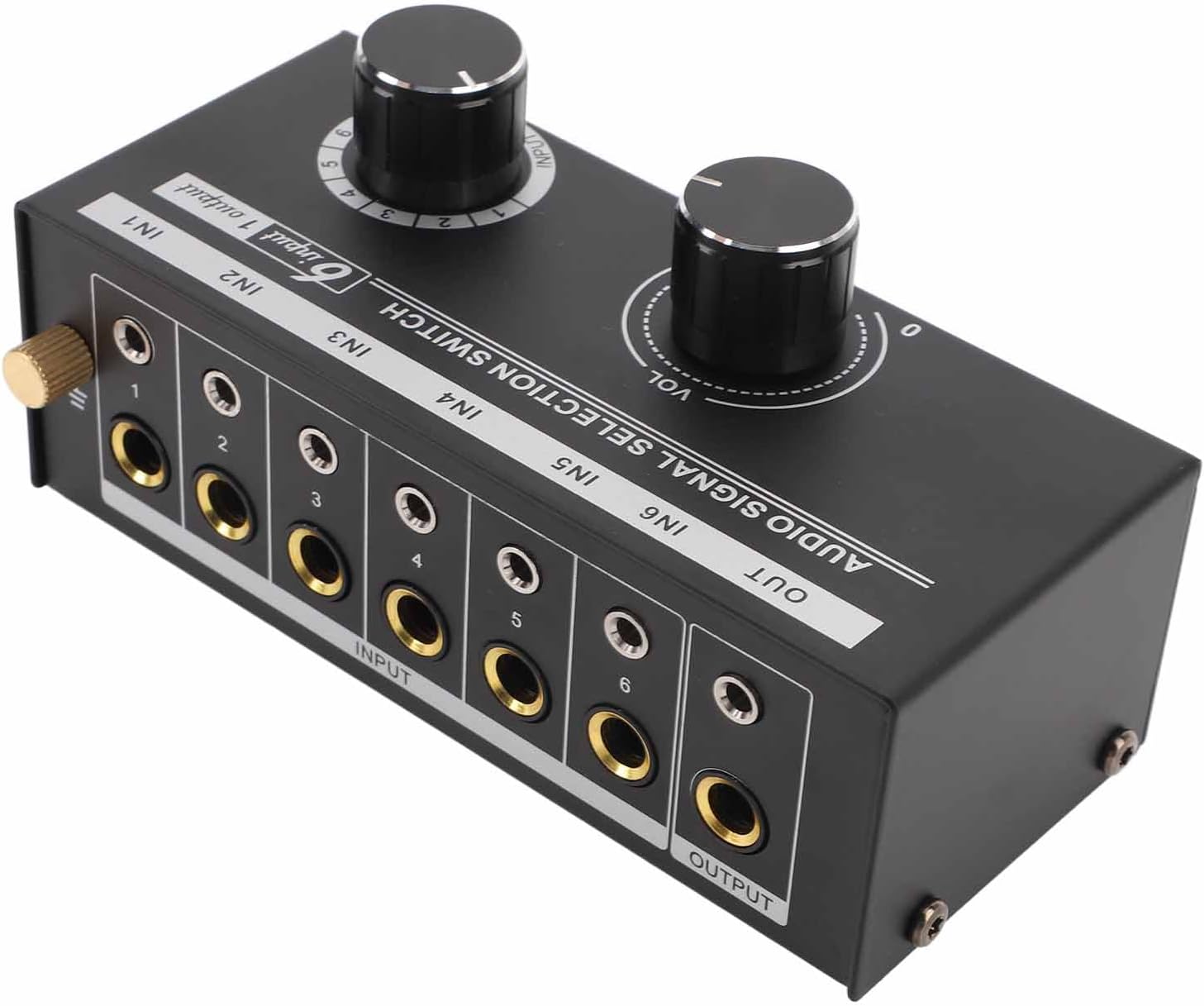 6 Input 1 Output Audio Source Switcher with Volume Adjustment Metal Shell 20-20kHz for DVD Turntable Preamplifier CD Player