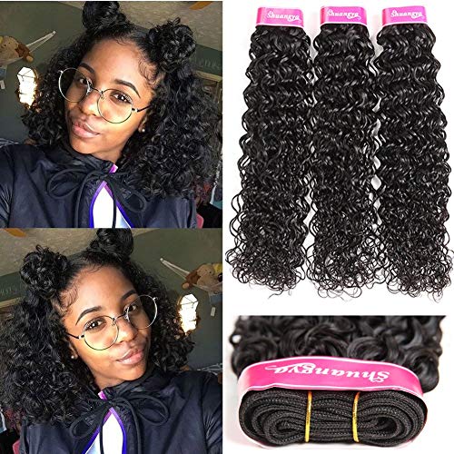 8A Brazilian Virgin Hair Wet and Wavy Human Hair Weave Bundles Water Wave Hair Extensions 100% Unprocessed Virgin Human Hair Ocean Wave Curly Human Hair Natural Color shuangya hair (14 16 18)