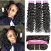 Malaysian Water Wave Bundles Wet and Wavy Hair 3 Bundles 100% Unprocessed Virgin Human Hair Extensions 100g per Bundle Double Wefts Natural Black (16 18 20)