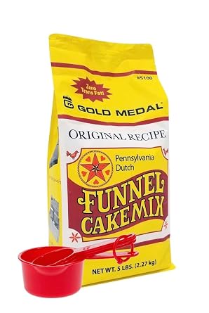 Gold Medal Original Recipe Pennsylvania Dutch Funnel Cake Mix, 5 Pounds with Measuring Cup Set