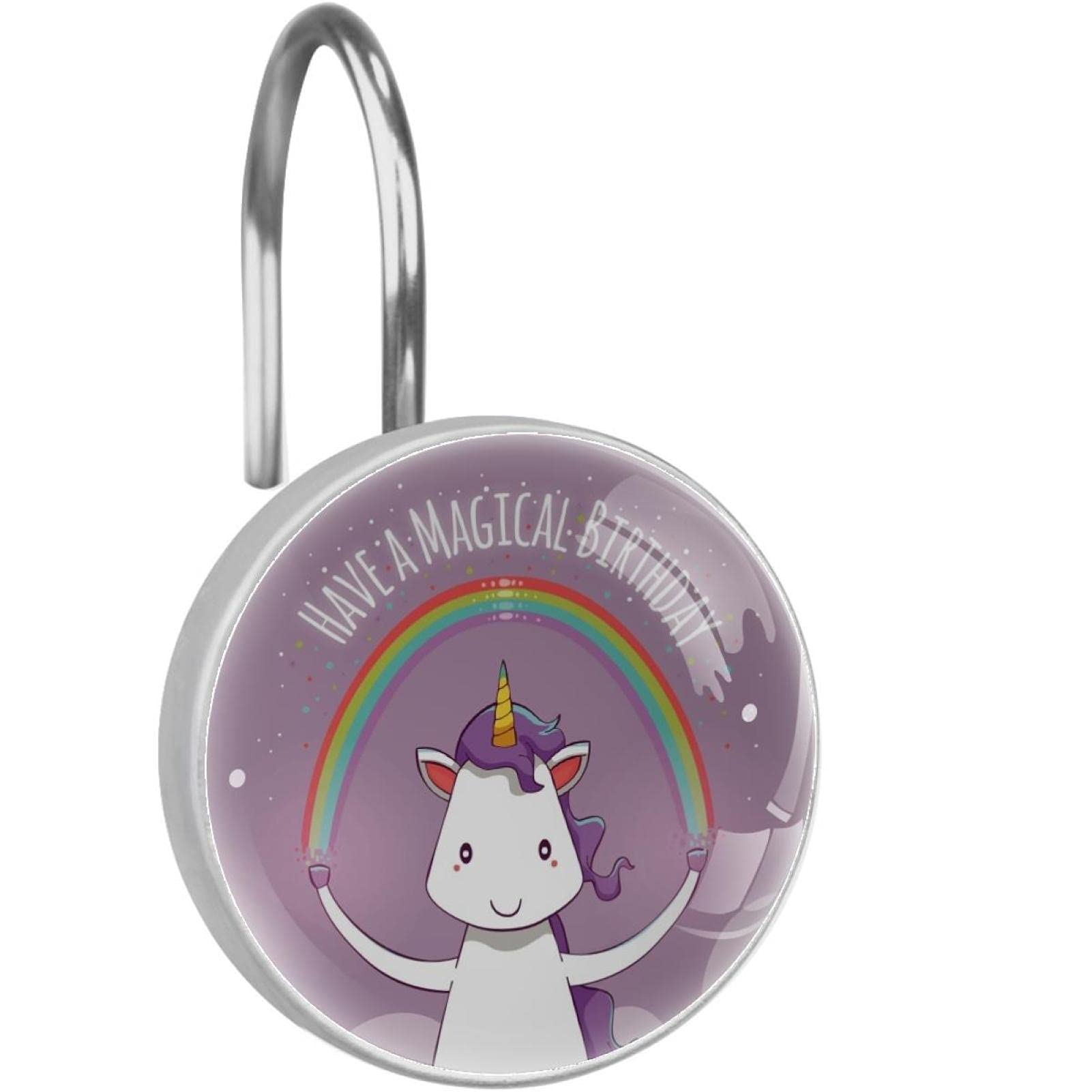Anneaux de rideau de douche licorne pour transformer la baignoire des enfants en un monde magique