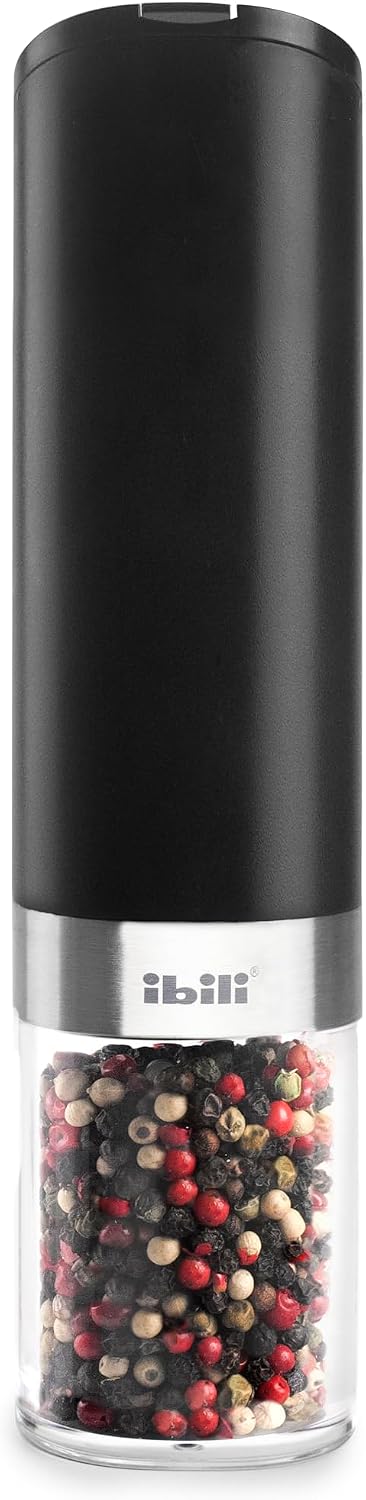 IBILI Pepper Salt Mill Ceramic Grinder Battery Operated 20cm