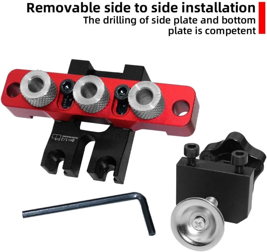 Woodworking 3 In 1 Dowelling Jig Universal Dowel Cam Jig -Adjustable Woodworking Drilling Locator, High Precision Jig Pocket Hole Jig Kit Wood Hole Drilling Guide Woodworking Position