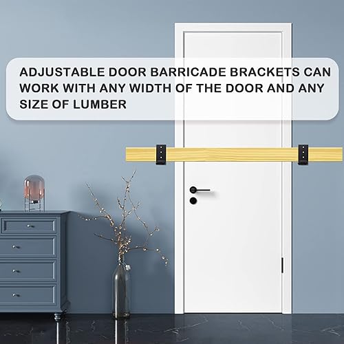 Miniatura 4 de Soportes de barricada ajustables para puerta, soporte de seguridad de puerta resistente, soporte de barra abierta para seguridad, soporte de barra