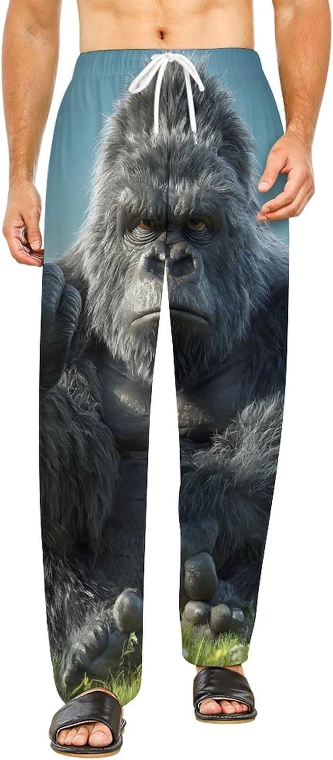 Funny Gorilla Pajama Pants Soft Sleep Lounge Pants Pj Bottoms for Men Women