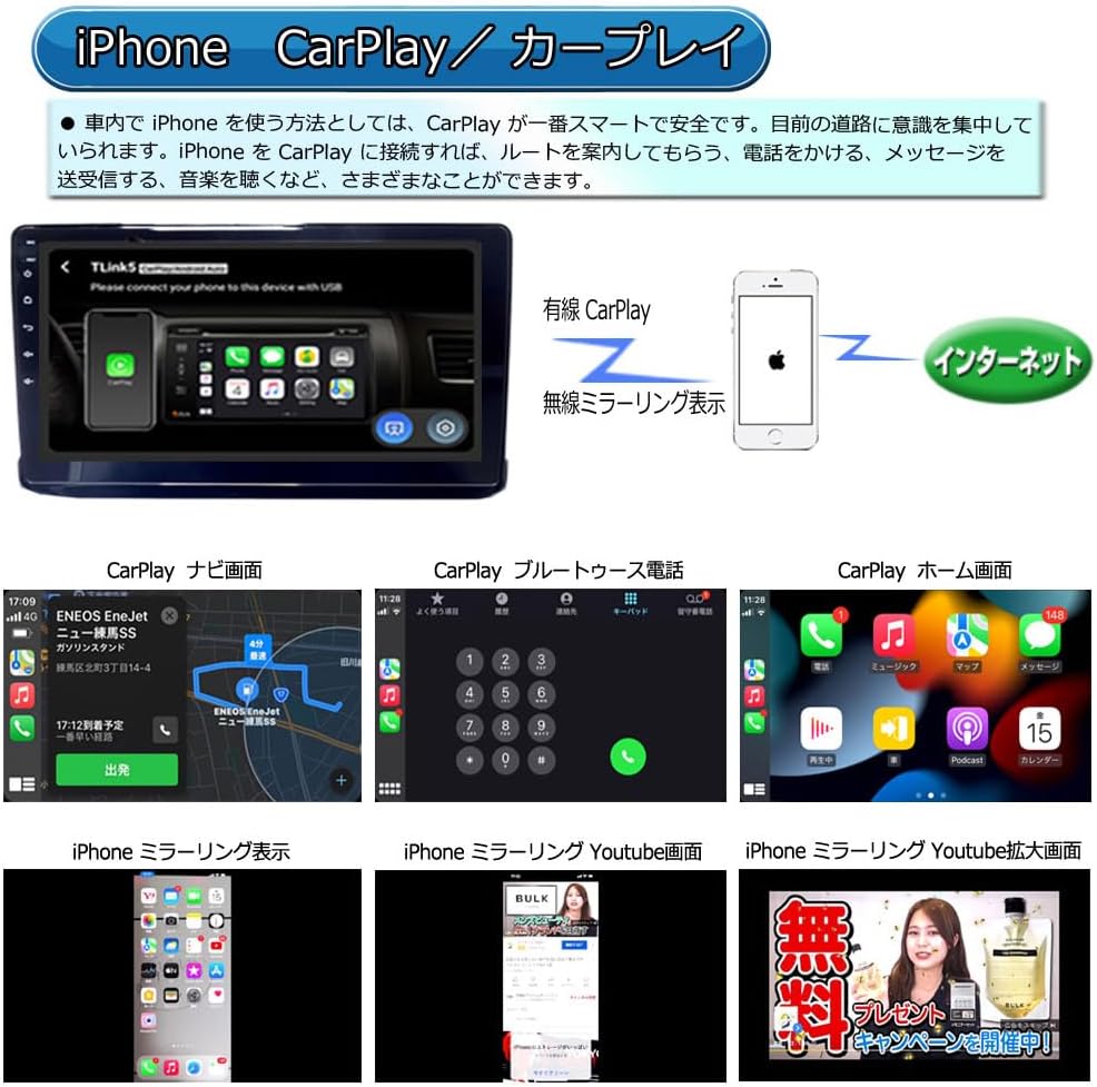 WOWAUTO AG22 displaying Apple CarPlay interface