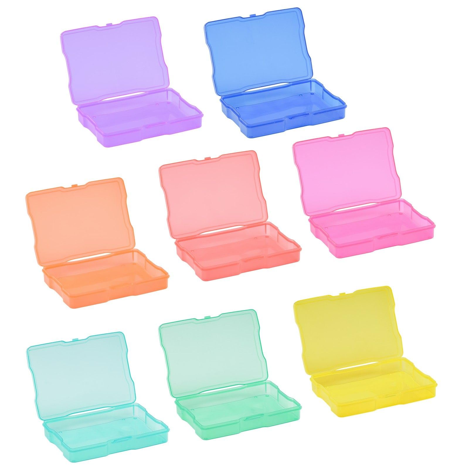 Vaessen Creative Mallette de Rangement Transparente avec Couvercle et 16 Boîtes Colorées, pour Matrices de Découpe, Photos et Autres Fournitures de Loisirs Créatifs, 37,50 x 30 x 13 cm