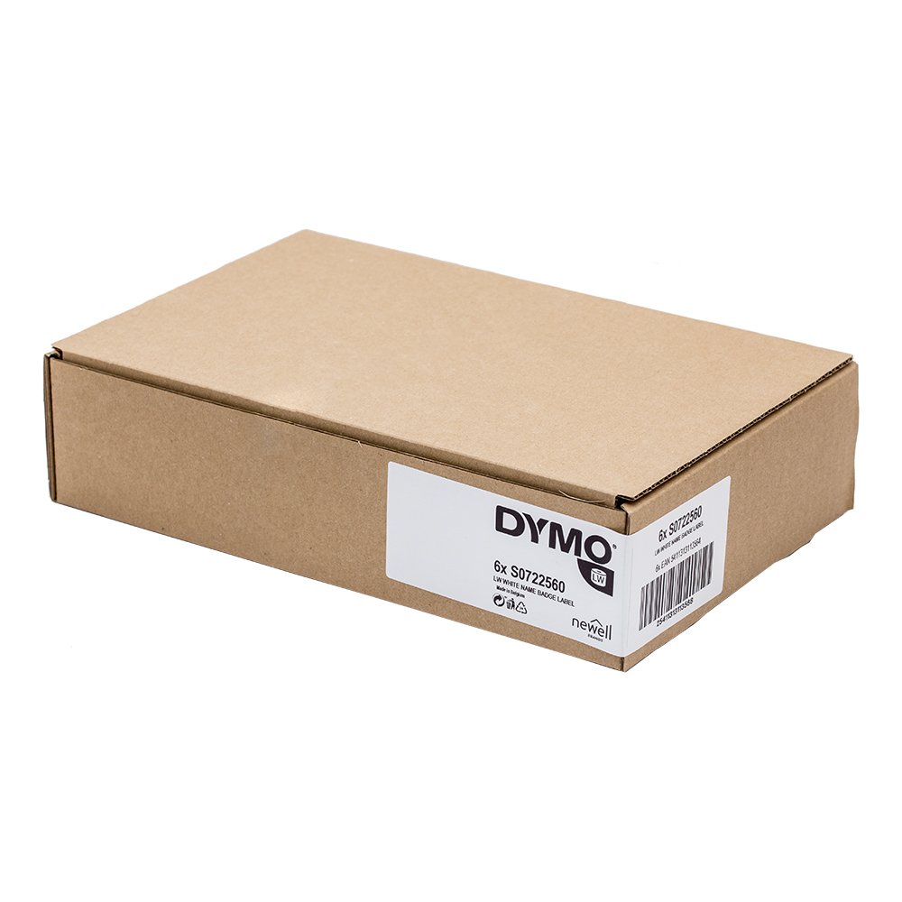6 x Dymo S0722560 Original LabelWriter klein Namensschild Etiketten, 41 x 89 , 300/Rolle Schwarz Druck auf wei + Papermate Kugelschreiber Geschenk