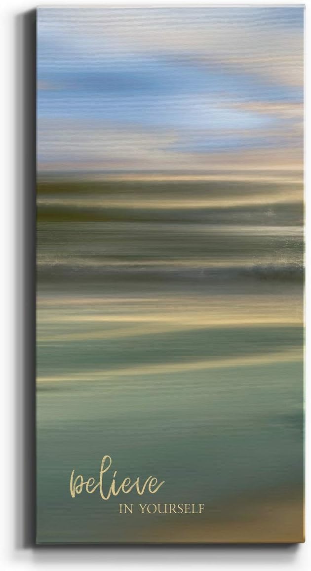 Renditions Gallery Believe in Yourself Wall Art, Premium Gallery Wrapped Canvas Decor, Ready to Hang, 16 in H x 8 in W, Made in America Print