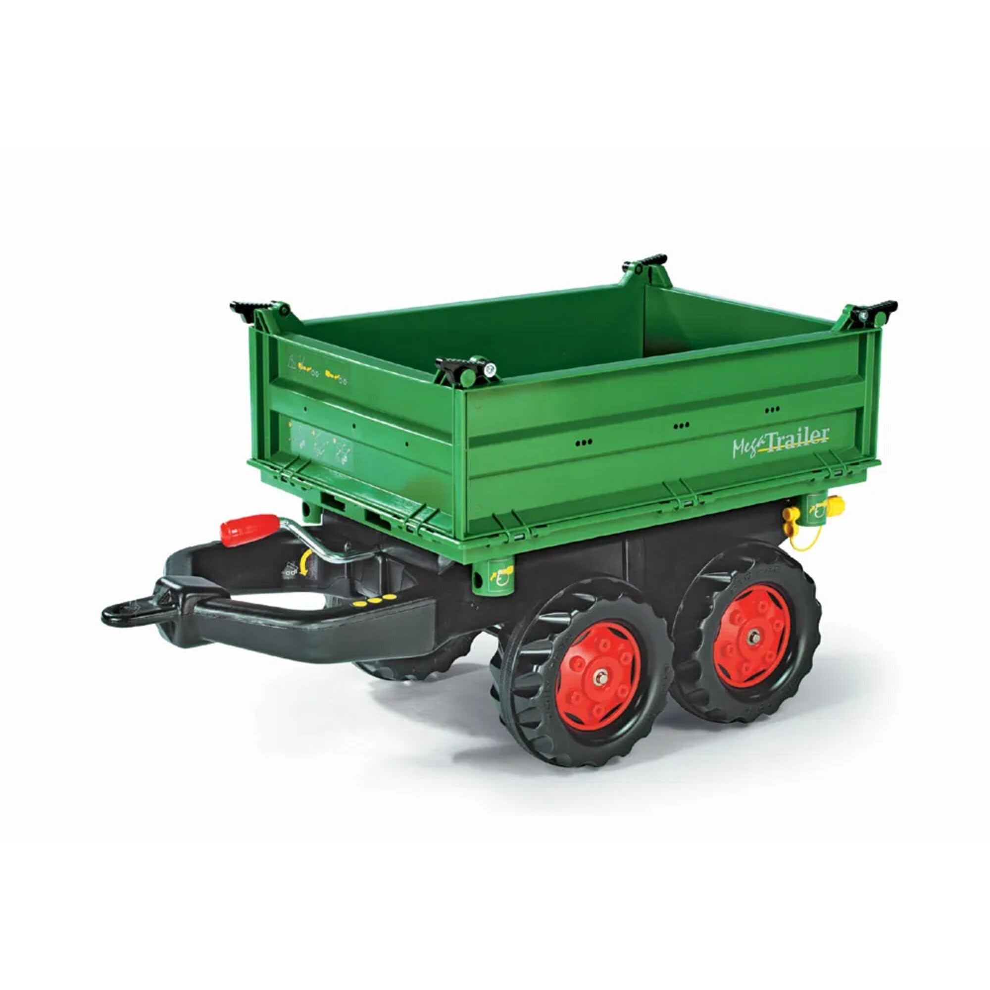 Rolly Toys ZC-107 rollyMega Trailer (für Kinder von 3-10 Jahre, Zweiachsanhänger, Dreiseitenkipper, mit Heckkupplung) 122202, 88 cm × 45 cm × 47 cm, grün