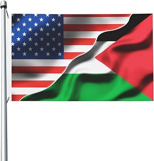 3x5 Ft Outdoor Flag America Palestine Palestinian Flag Double Sided Printing For Yard Decor