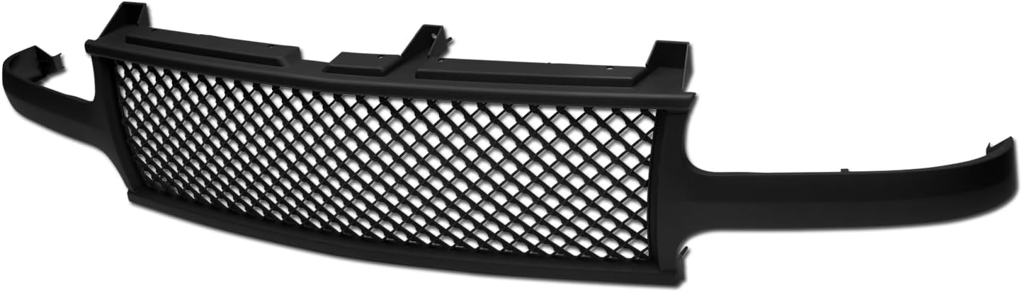 Mesh Style Front Grille|Compatible With 1999-2002 Chevy Silverado 1500 2500/2000-2006 Tahoe Suburban|8739952|Matte Black|Front Hood Bumper Grille