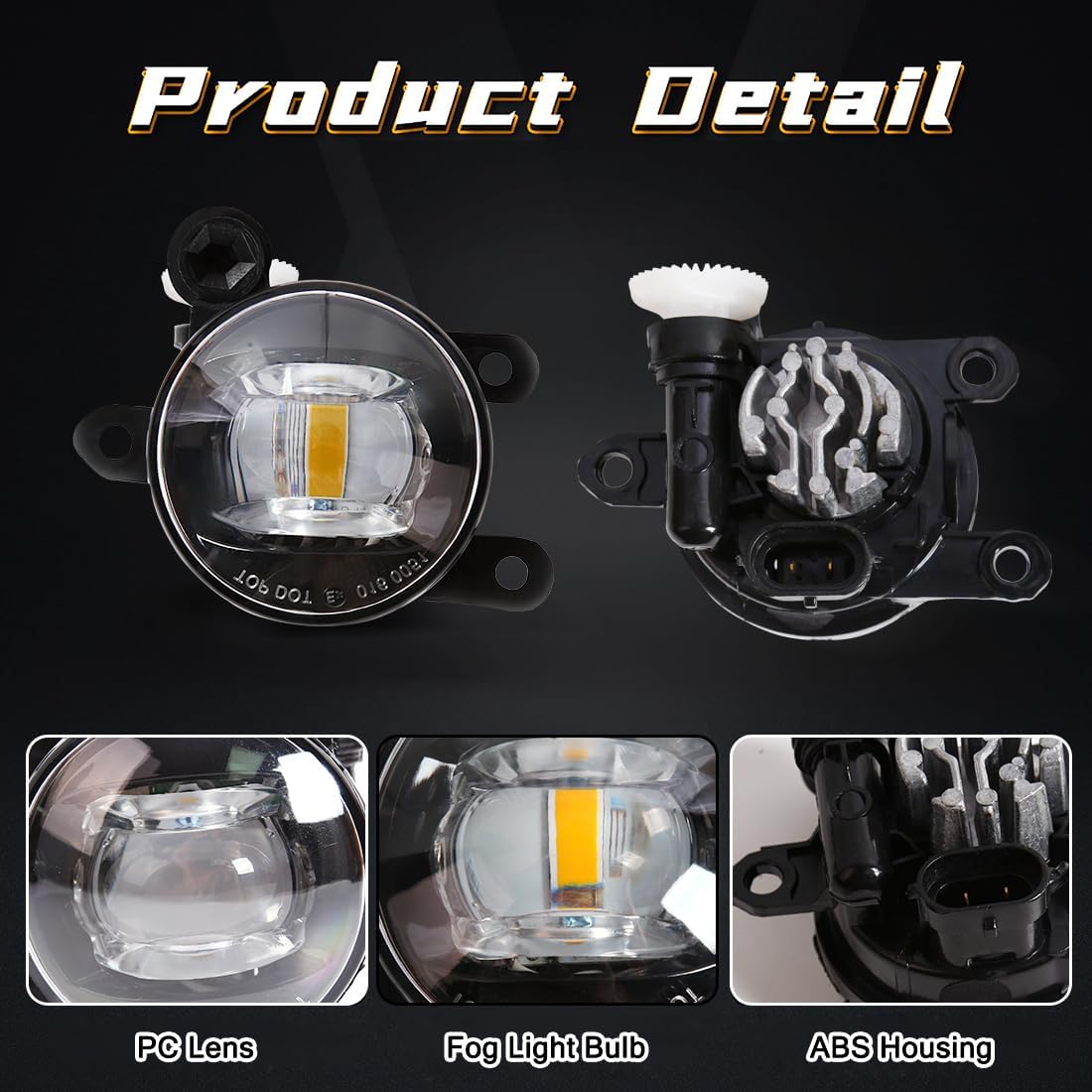 LED Fog Light For Ford Ranger Raptor 2022 2023 2024 Front Bumper Driving Lamps Bright Yellow LED Light Bulb One Pair