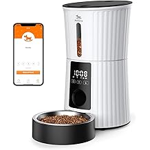 Petory Automatic Cat Feeders Wi-Fi - 4L Dry Food Dispenser for Cats and Dogs 10 Meals per Day Smart Pet Feeder with Desiccant Bag Dual Power Supply 10S Voice Recorder